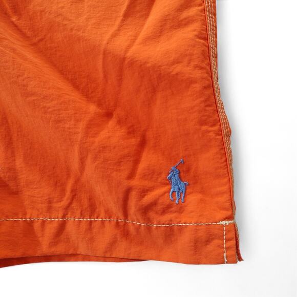 Polo by Ralph Lauren Vintage Swim Shorts Orange Pony Cargo 90s Blokecore Mens M - Picture 4 of 8